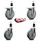 Service Caster 6'' Gray Poly Swivel 1-1/2'' Expanding Stem Caster Set 2 Total Lock Brakes, 4PK SCC-EXTTL20S614-PPUB-2-S-2-112 - alternate 4
